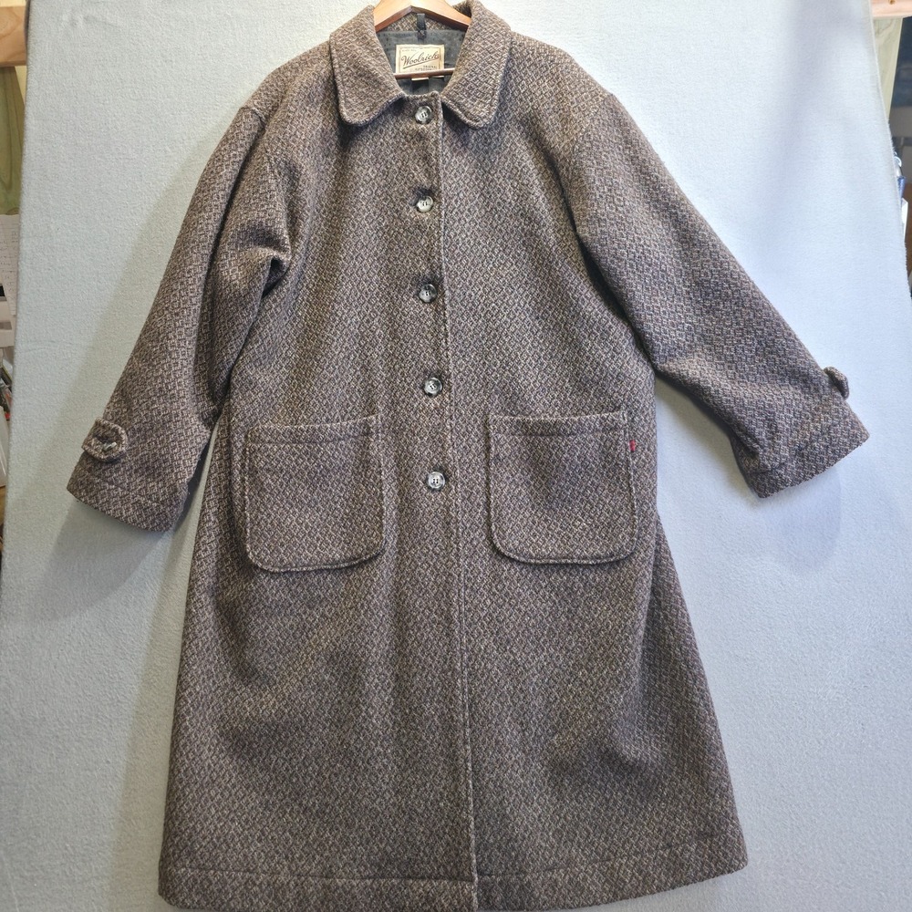 Vintage Woolrich Women's Wool Blend Trench Coat‎ Made in USA Size XL